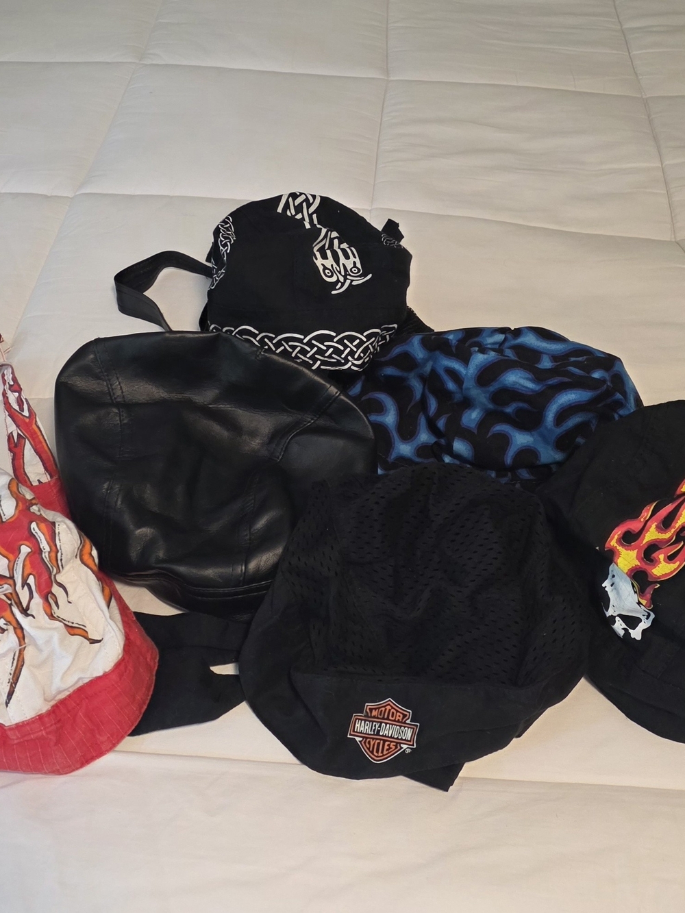 Harley-Davidson Black Mesh Cap with Orange Logo Patch